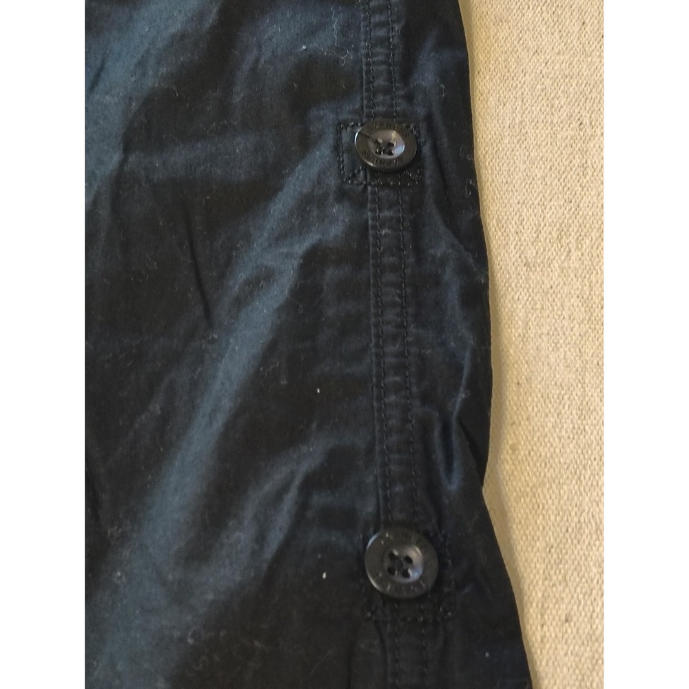 Express Womens Black Cargo Pants Wide Leg Utility Y2K Multi Pocket Size 8 24 - Picture 3 of 9